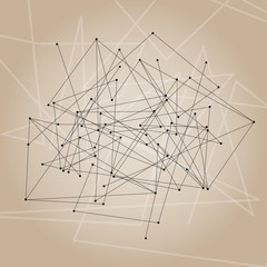 Abstract Vector Strings On Beige