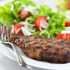 Grilled Steak with Salad