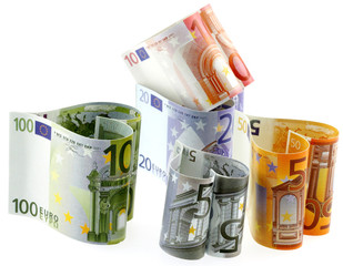 coeurs d'euros, fond blanc