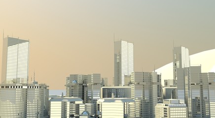 Fototapeta na wymiar skyline background, hdtv format