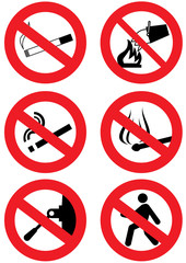 Set of forbidden signs