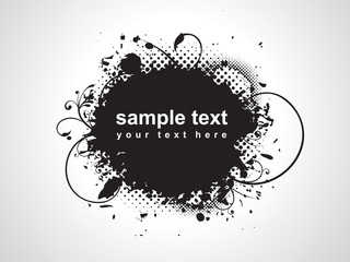 abstract grunge with floral background