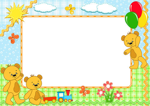 Children's frame. Bears. Handmade.