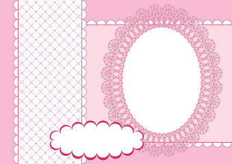 Page for scrapbook. Pink.