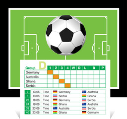 schedule of games of the World Cup 2010