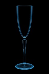Glass 3D xray blue transparent