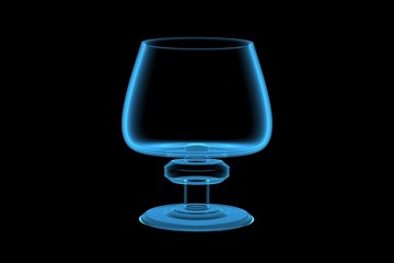 Glass 3D xray blue transparent