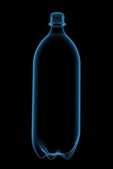 liter bottle 3D xray blue transparent