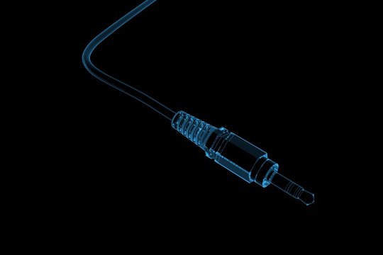 3&frac12;mm Audio jack 3D xray blue transparent