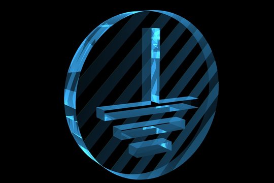 gnd sign 3D xray blue transparent