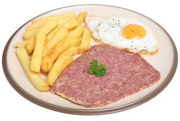 Corned Beef, Egg and Chips