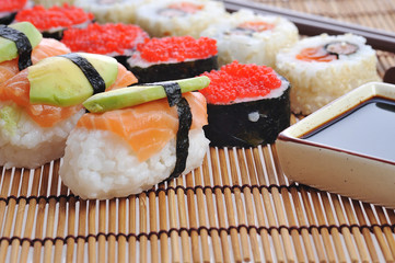 fresh traditional Japanese sushi