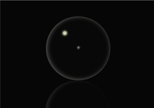 Bola de cristal sobre fondo negro