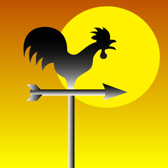 cock on the roof vector illustration