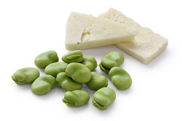 Broad beans and Pecorino (sheep's milk cheese)