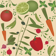 Seamless vegetable pattern