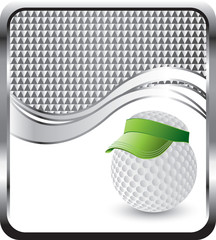 golf ball with visor silver checkered wave