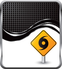 hurricane sign black checkered wave