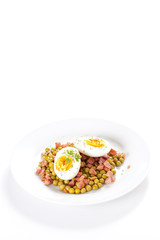 egg dish with ham and peas