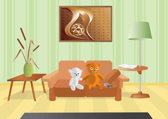 Teddy bears watch TV.