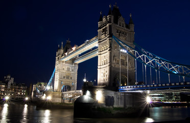 Night view of the Tower Bridge in London