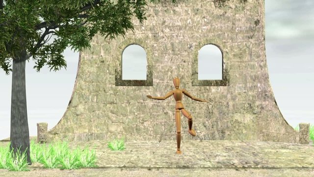 Tanz vor einer Ruine