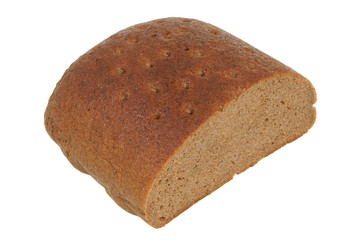 Brown bread isolated on white background