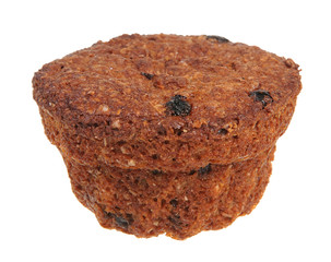 Tasty chocolate muffin isolated on white background