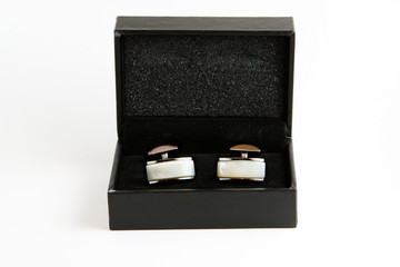 Elegant cufflinks in a box