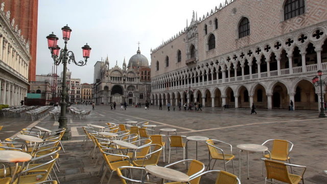 empty cafe on San Marco square