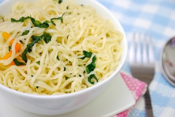 Closeup of Asian vegetarian noodles