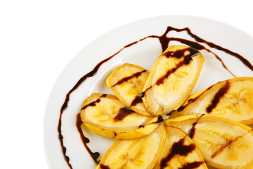 banana with chocolate sauce
