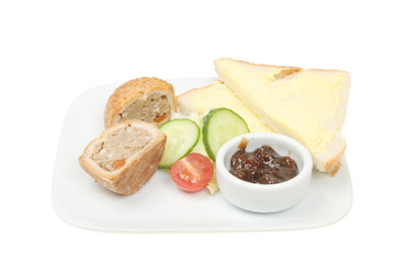 Pork pie and salad