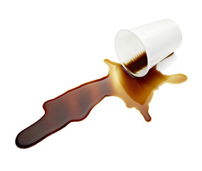 plastic cup of coffee dring beverage food office spilled messy