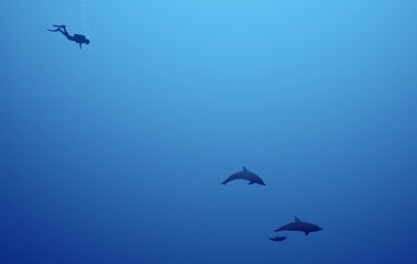 In depths of the sea