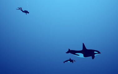 In depths of the sea