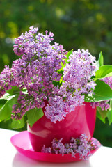 bunch of lilac in the vase