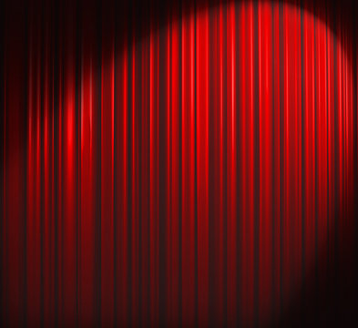Deep Red Curtain With Spot