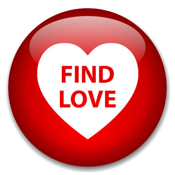 FIND LOVE web button (romance online dating vector)