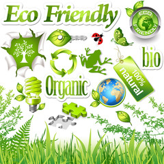 Environmental design elements and green icons (set 1) © Vanessa