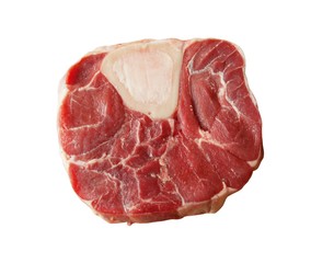 slice of raw steak isolated with clipping path