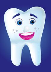Tooth-cartoom smile to you, vector illustration