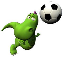 football - soccer player flying head - baby dragon baby