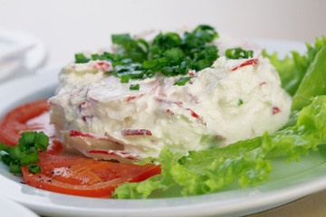 Salad With Radish And  Mayonnaise.