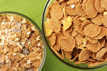 Breakfast cereal in bowls