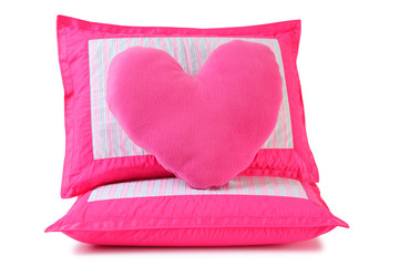 Heart shape cushion. Isolated