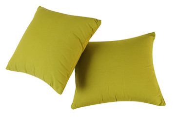 Green pillows. Isolated