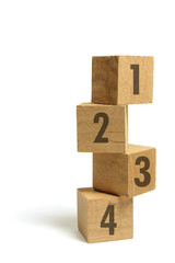 Stack of Wooden Number Blocks