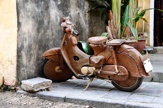 Motorrad aus Leder