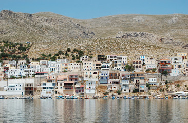 The harbour of the Greek island of Kalymnos, the sponge diving c